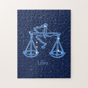 Libra-Sternbild und Zodiaka-Zeichen mit Sternen Puzzle