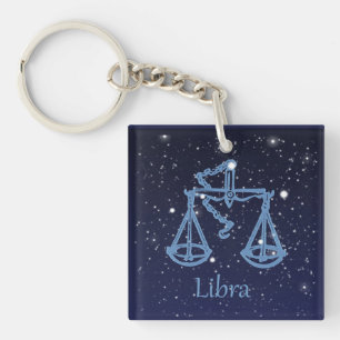 Libra-Sternbild und Zodiaka-Zeichen mit Sternen Schlüsselanhänger
