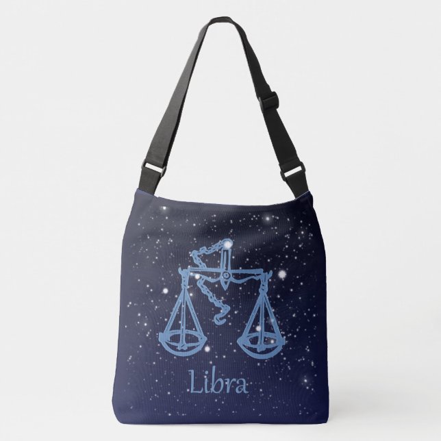 Libra-Sternbild und Zodiaka-Zeichen mit Sternen Tragetaschen Mit Langen Trägern (Vorderseite)