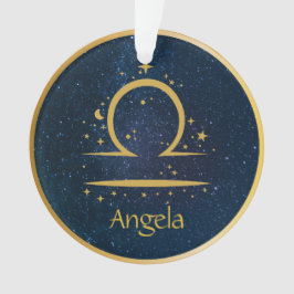 Libra-Sternensymbol goldene Sterne personalisiert Ornament