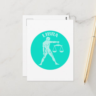 Libra, Sternzeichen, Horoskop, Astrologie Postkarte