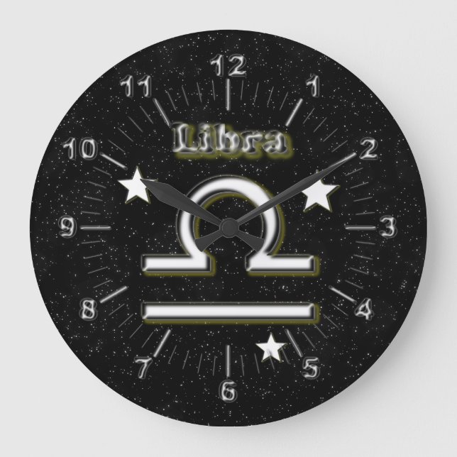 Libra-Symbol Große Wanduhr (Vorderseite)
