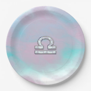 Libra Symbol Mutter von Pearl Style Pappteller