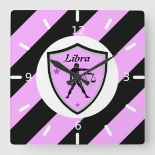 Libra-Symbol Quadratische Wanduhr