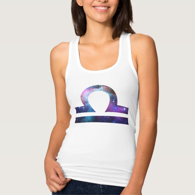 Libra Symbol Slim Fit Racerback Tank Oben (Vorderseite)