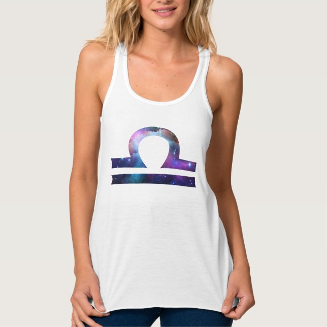 Libra Symbol Slim Fit Racerback Tank Oben Top (Vorderseite)