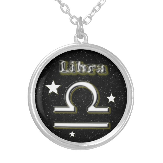 Libra-Symbol Versilberte Kette (Vorderseite)