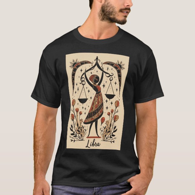 Libra - T - Shirt Celestial Zodiac Art (Vorderseite)