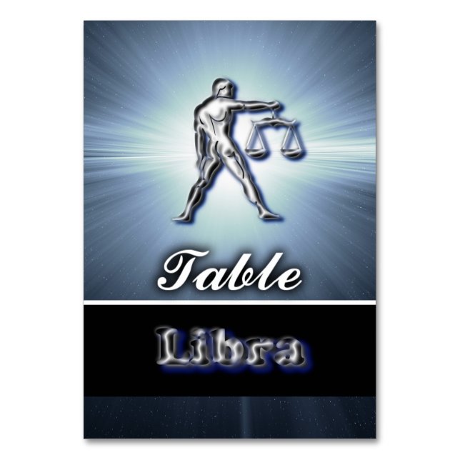 Libra Tischnummer (Vorderseite)
