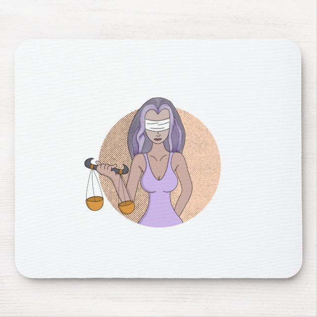 Libra und die Dame der Justiz Mousepad (Vorne)