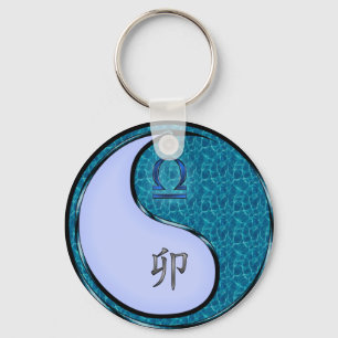 Libra und Wasserkaninchen Schlüsselanhänger