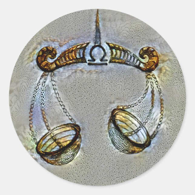 Libra Venice Runder Aufkleber (Vorderseite)