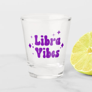 Libra Vibes Zodiac Astrologie Lila Sterne Schnapsglas