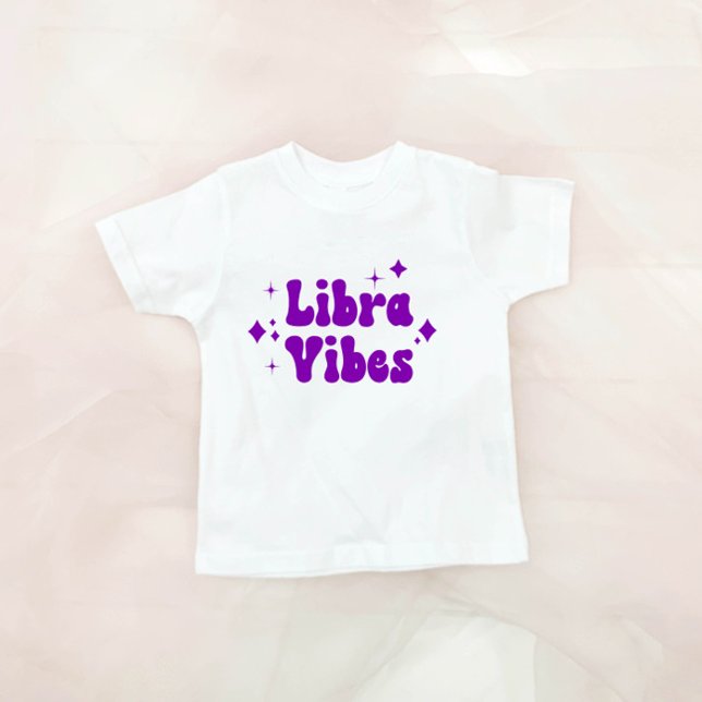 Libra Vibes Zodiac Astrologie Lila Sterne T-Shirt (Von Creator hochgeladen)