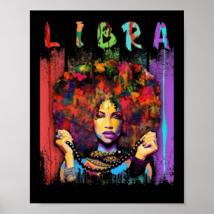 Libra Vintag Libra Retro Black Women Poster