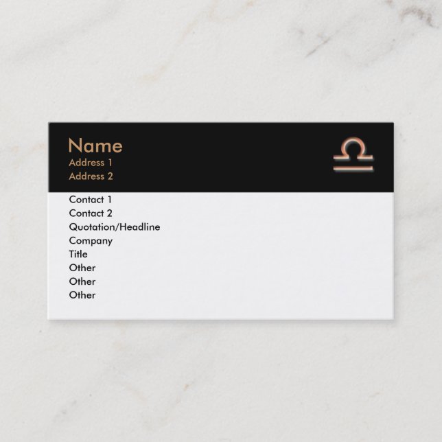 Libra-Visitenkarte Visitenkarte (Vorderseite)