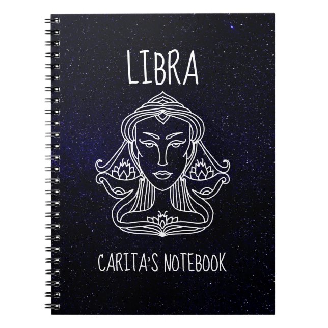 Libra Woman Spiral Notebook Notizblock (Vorderseite)