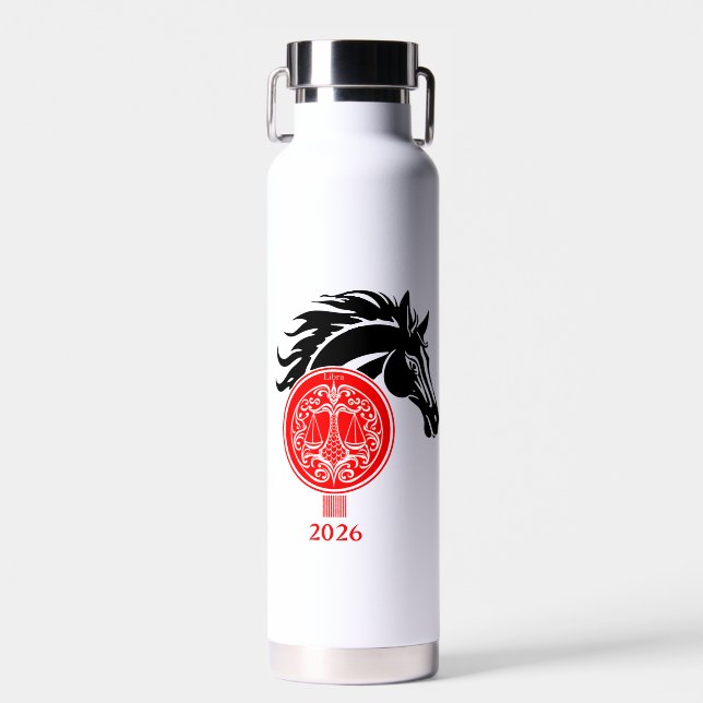 Libra x Jahr des Pferdes 2026 Trinkflasche (Vorne)