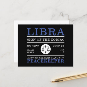 Libra-Zeichen des Zodiaks, astrologisch Postkarte