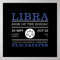 Libra-Zeichen des Zodiaks, Astrologisches Poster