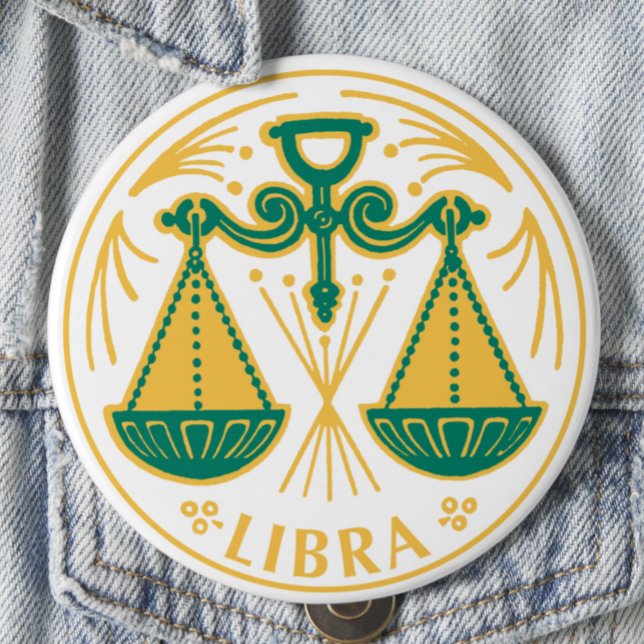 Libra Zeichen des Zodiaks auf Button (Von Creator hochgeladen)