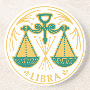 Libra Zeichen des Zodiaks auf einem Untersetzer