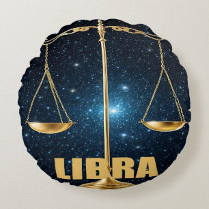 Libra-Zeichen Rundes Kissen