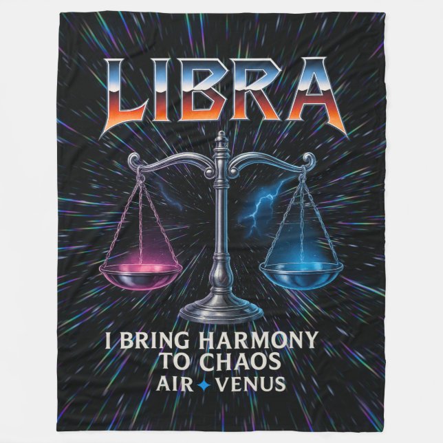 Libra Zodiac 80er Rock Band Inspiriert Astrologie Fleecedecke (Vorderseite)