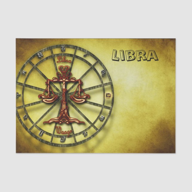 Libra Zodiac Astrologie Design Horoskop Seidenpapier (Vorderseite)