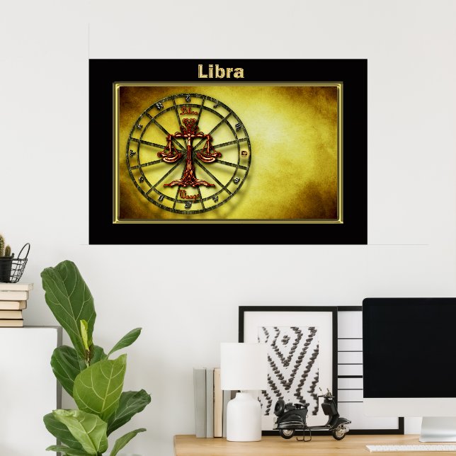Libra Zodiac Astrologie Design Poster (Heimbüro)