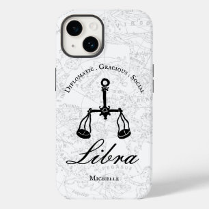 Libra Zodiac Astrologie Persönlichkeit Weiße Angew Case-Mate iPhone 14 Hülle