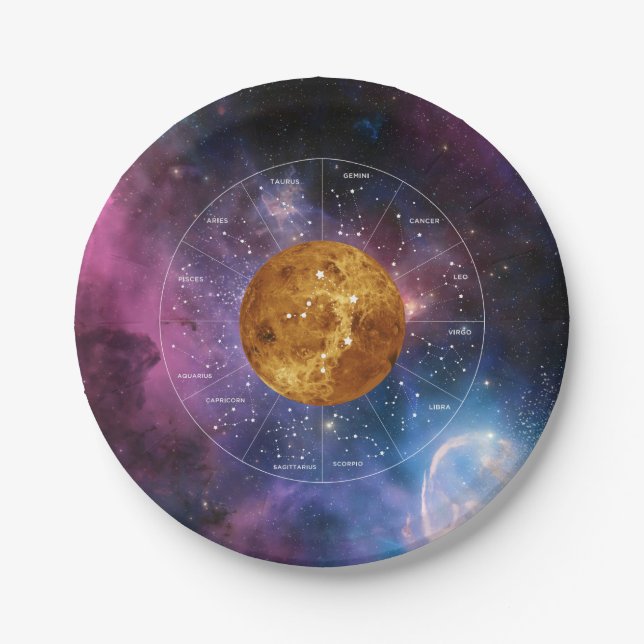 Libra Zodiac Astrologisches Zeichen - Planet Venus Pappteller (Vorderseite)