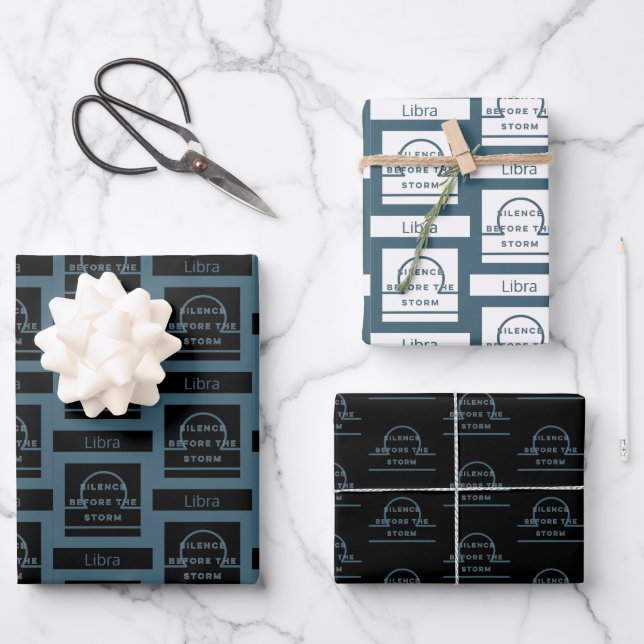 Libra Zodiac Birthday Geschenkpapier Set (Vorderseite)