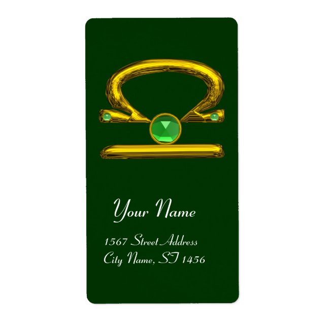 LIBRA ZODIAC BIRTHDAY Green Emerald Gold (Vorne)