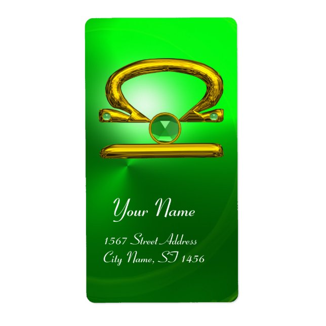 LIBRA ZODIAC BIRTHDAY Green Emerald Gold (Vorne)