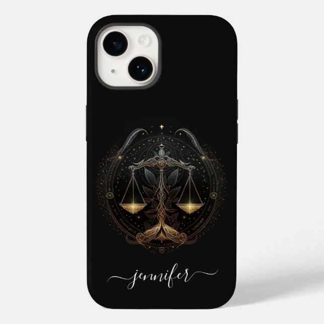 Libra zodiac Black and gold Case-Mate iPhone Gehäu Hülle (Rückseite)