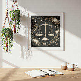 Libra Zodiac Celestial Astrology Poster