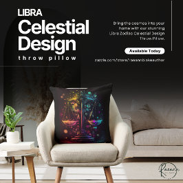 Libra Zodiac Celestial Design Throw Kissen