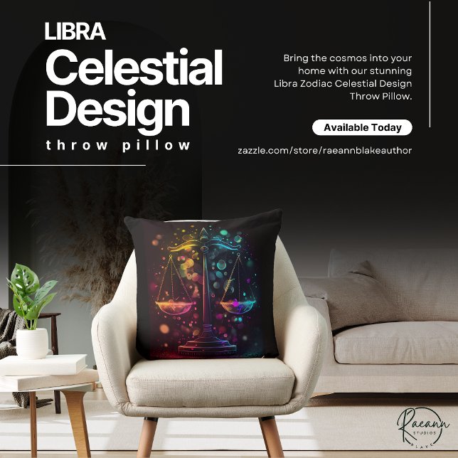 Libra Zodiac Celestial Design Throw Kissen (Von Creator hochgeladen)