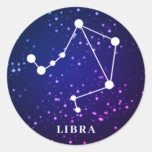 Libra Zodiac Constellation Design Runder Aufkleber (Vorderseite)