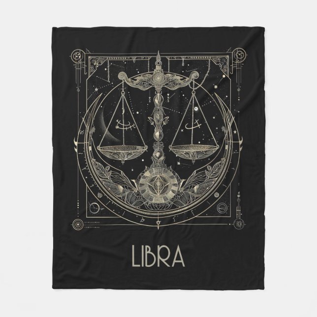 Libra Zodiac Constellation Fleece Blanket (Vorderseite)
