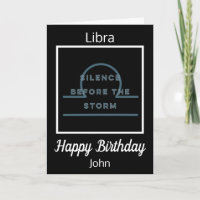 Libra Zodiac Fun Zitat zum Geburtstag in Schwarz u