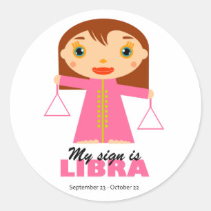 Libra Zodiac für Kinder Runder Aufkleber