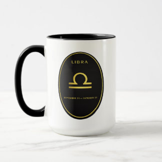Libra Zodiac Gold Oval Emblem Mug | Luxury Astrolo Tasse