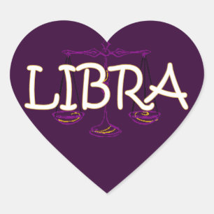 Libra zodiac Herz-Aufkleber
