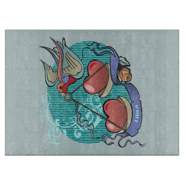 Libra zodiac in Tätowierung - Niedliche Libra Zodi Schneidebrett (Vorderseite)