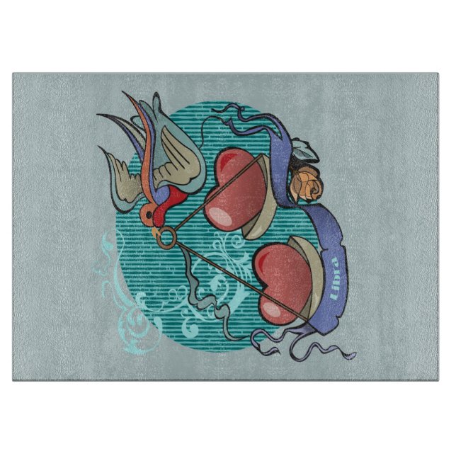 Libra zodiac in Tätowierung - Niedliche Libra Zodi Schneidebrett (Vorderseite)