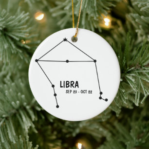 Libra Zodiac Keramik Ornament