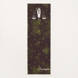 Libra Zodiac Lila Gold Orientale Blume Yogamatte