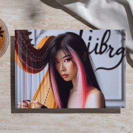Libra Zodiac Musician Harp Decoupage Seidenpapier
